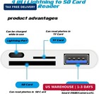 Lightning To Sd Card Reader - 4 In 1 Memory Card Adapter For Iphone With Usb Fem