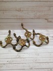 Four Vintage Antique Victorian Brass Coat And Hat Hooks Acorn - Shabby Chic 