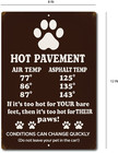 Hot Pavement Pet Safety Sign 8x12 Tin Warning Dog Paw Asphalt Heat Alert