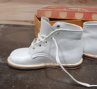 Vtg New White Leather Baby Shoes Never Worn W  Og Box Proud Fit Weinbrenner 204