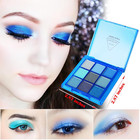 Blue Eyeshadow Palette 9 Colors Matte Glitter Eye Shadow Palette metallic Silver