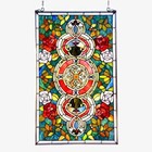 Colorful Tiffany Style Stained Glass Window Panel Suncatcher 20x32in