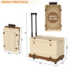 Large Foldable Utility Cart  Portable Rolling Crate With Durable Metal Telescopi