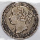 Canada 1858 20 Cents Silver Coin - One Year Type  - Iccs Vf-30