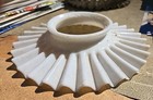Antique Victorian White Milk Glass Ruffled Pattern Petticoat Oil Lamp Shade