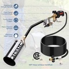 Propane Torch Weed Burner blow Torch heavy Duty high Output 1 800 000 Silver 