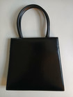 Rare   Genuine Vintage Longchamp Black Leather Top Handle Handbag With Dustbag