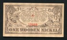 1938 1 One Wooden Nickel Northwest Territory 150 Anniversary Portsmouth  Oh