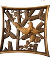 Vintage Mid Century Modern Syroco Wood resin Wall Plaqueopenwork Design-4 Birds