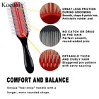 Classic Styling Curly Hair Brush  9 Row Black Brush For Detangling  Separating