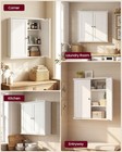 Wall Mounted Cabinet  Bathroom Storage  2 Doors  Adjustable Shelves
