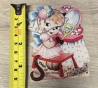 Vintage 1940   s Valentines Day Card Persian Cat Mirror Of Love New Old Stock