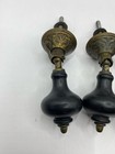 Antique Victorian Teardrop Brass And Wood Cabinet Drawer Pulls Qty Of 4 Read