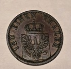 1870-c Xf Prussia  German State  3 Pfenning  Copper Coin  Km  482