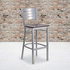 Hercules Slat Back Restaurant Barstool  Mahogany  2-pack   Wood Seat  Durable Co