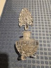 Pressed Glass Perfume Bottle   Stopper Made In Czechoslovakia