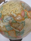 Vtg Replogle Old World Classic 12 In Diameter Globe Raised Relief Wooden Base