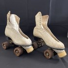Vintage Chicago Roller Skate Co Skates White Leather