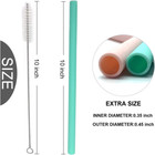 Extra Long Silicone Drinking Straws With Cleaning Brushes Reusable Bpa Free 12pc