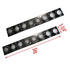 New Stainless Steel Peterbilt Front Air Cleaner Kit 16 Flat Red 2  Led Lights