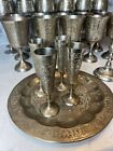 World Gift Z  Y  India Silver Plated Brass Serving Set  Goblets  Drinkware 31 Pc