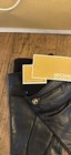 Nwt Michael Kors Leather Logo Touch Screen Gloves Black Buttery Soft - Large Blk