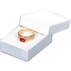 100 White Swirl Cardboard Cotton Filled Jewelry Gift Boxes 2 3 16 x1 3 4 x3 4 