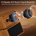 Vinyl Record Player With External Stereo Speakers  Vintage Bluetooth 3-speed    