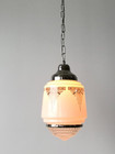 Antique Deco Nos Milk Glass Shade Skyscraper Pendant Light Fixture Vtg 903-26b