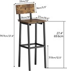 Set Of 2 Bar Stools  Tall Bar Stool With Backrest And Footrest  Tall Bar Chairs