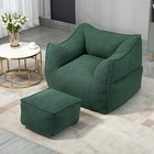 Bean Bag Chair  Giant Beanbag Chair With Ottoman Set For Adults Lazy Sofa Chair