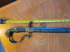 Excellent  Antique German Etched Lion s Head Quill Point Officer s Sword Dagger
