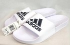 Adidas Mens Adilette Shower Cloudfoam Slides Sandal White Black Gz3775 Sz 13 New