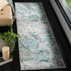Skyler Blue ivory 2 Ft  X 6 Ft  Abstract Runner Rug