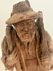 Vintage Black Forest German Hand Carved Wood Man With Backpack Figurine