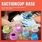 Kvm 200pcs Tattoo Ink Cup Blue Disposable Silicone Tattoo Pigment Cup Eyebrow   