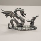 Vintage Spoontiques Pewter Wizard   Dragon Figurine  read 
