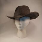 Vtg 80s Wool Western Cowboy Hat Fedora Gray Unisex Large Made In Usa Tag 