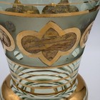 Antique Glass Vase Handpainted Made In Belgium Boom Green And Gold Art Deco