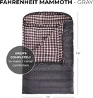 Double Sleeping Bag Cotton Flannel Lining Mammoth Queen Size 94x62 Inches Warm