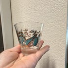 Vintage Clear Glass Floral Painted Cordial Shot Glass Set Of 5
