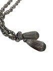 Vintage Silver Tone Rope Tasseled Lariat 29  Statement Chain Necklace Sku 10-754