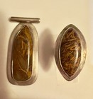 Vintage Silver Jasper Ring Size 8-9   Pendant Set Brown Artisan Jewelry Cabochon