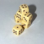 Set Of 6 Vintage Bakelite Dice     Heavy Ivory Colored With Black Pips     Classic