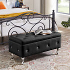 Storage Ottoman Bench Pu velvet Upholstered Ottoman Flip Top Entryway Bench Seat