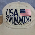 Vintage Team Usa Hat Cap Strap Back Swimming Flag Speedo Olympics Imperial 
