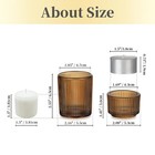 Glass Tealight Candle Holder  8 Pcs Amber Votive Candle Holders Tea Lights Ca   