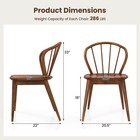 Wooden Dining Chair Set Of 2 W  High Spindle Back Rubber Wood Legs Wide Seat