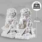 Large Size Foo Dogs Statues Pair Marble Feng Shui  Home Outdoor Asian Decor 