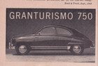 Saab Gran Turismo 750 1958 Print Ad 5  X 8 